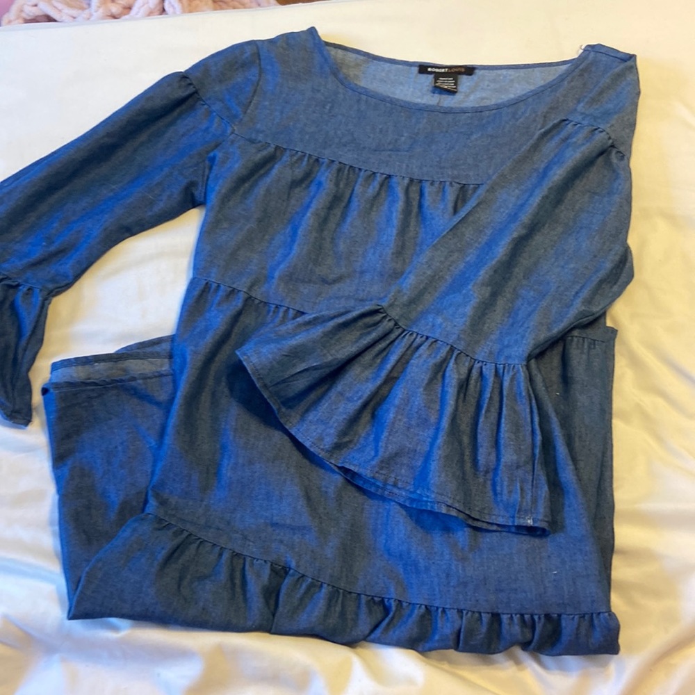 Denim Ruffle Dress Size Small